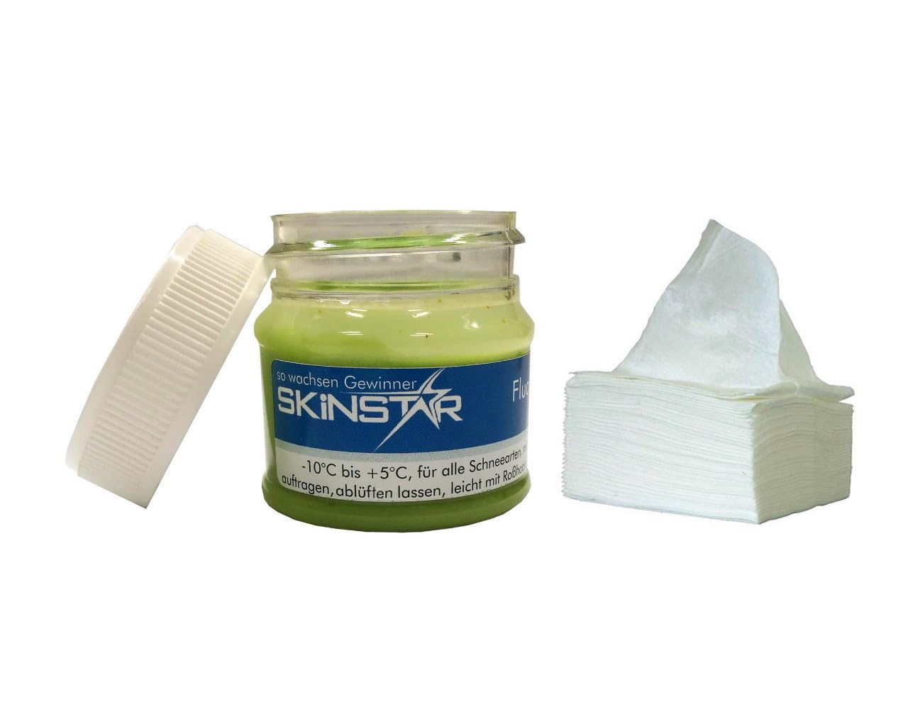 SkinStar Fluor Speed Paste Skiwax - Cera de esquí, 30 g, paño de limpieza
