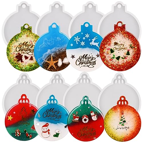 La Mejor Lista de Moldes de focos navideños disponible en línea. 48 8 paquetes de moldes de resina navideños, 2 estilos de moldes de colgante redondo de silicona, moldes de adornos navideños para fundición de resina epoxi, colgante de árbol de...