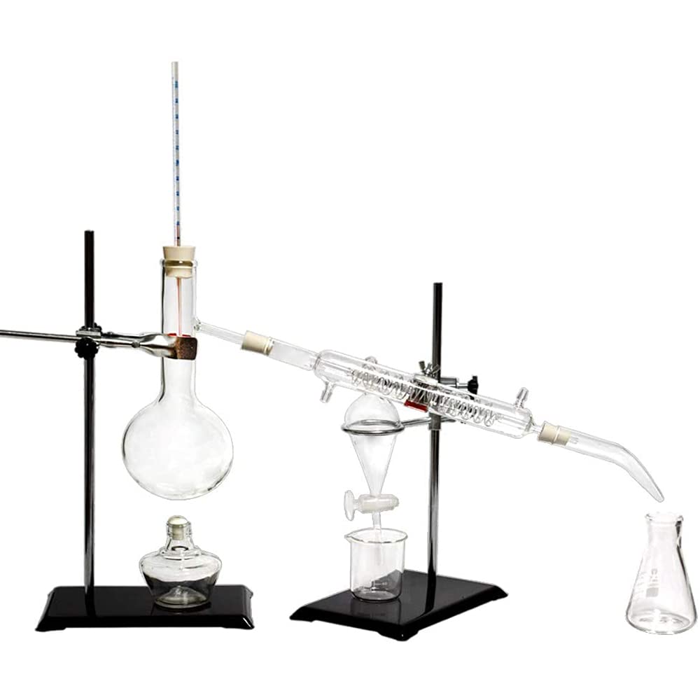 Set di dispositivi di distillazione da 500 ml per idrosol/acqua pura, attrezzatura per esperimenti chimici per l'estrazione di oli essenziali per distillatori domestici nuovi