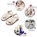 PHIRAMIN Toddler Girls Beige Sandals - Little Girl Summer Dress Shoes Size 8 Flower for Party Wedding School