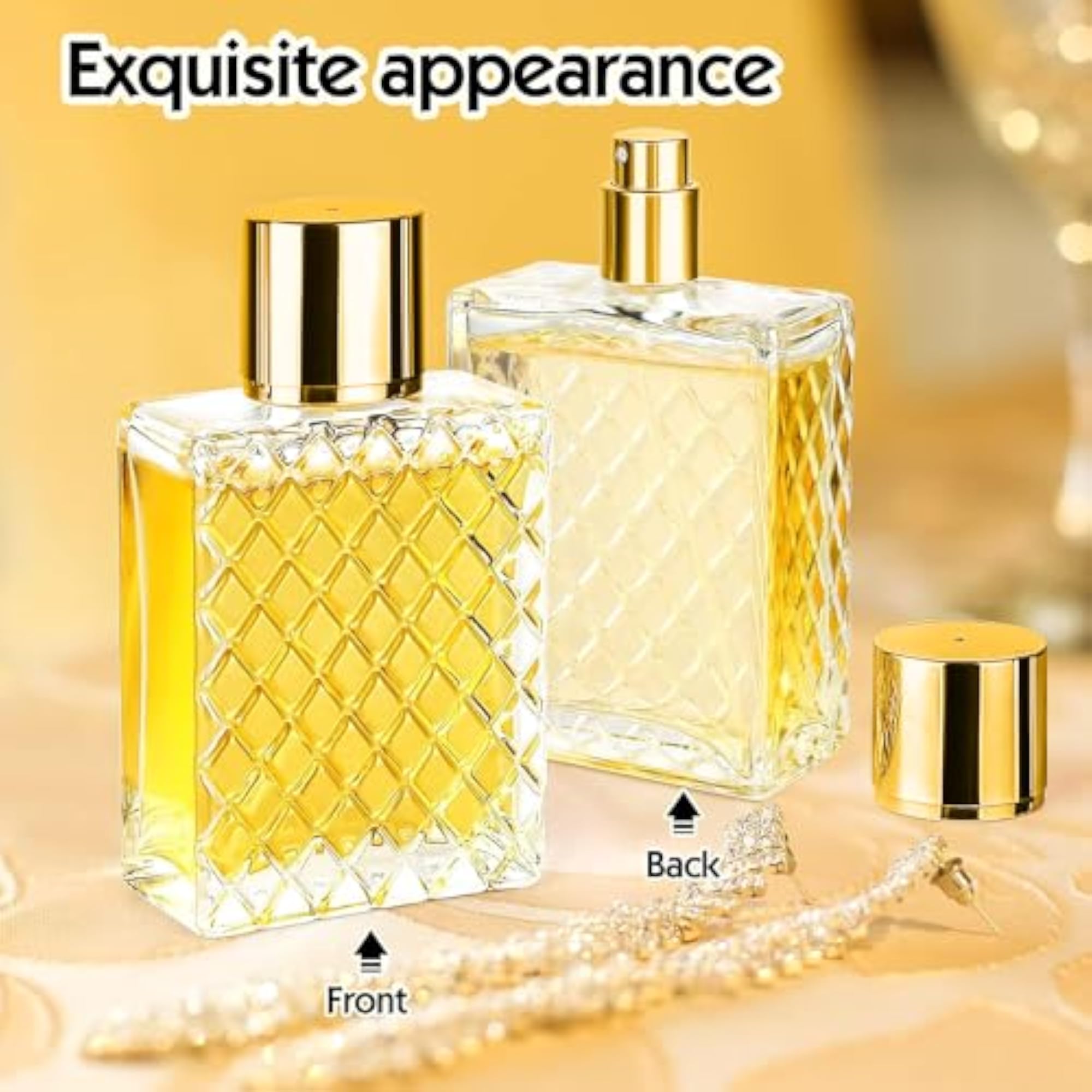 2Pcs Refillable Perfume Atomiser, Glass Travel Spray Bottle