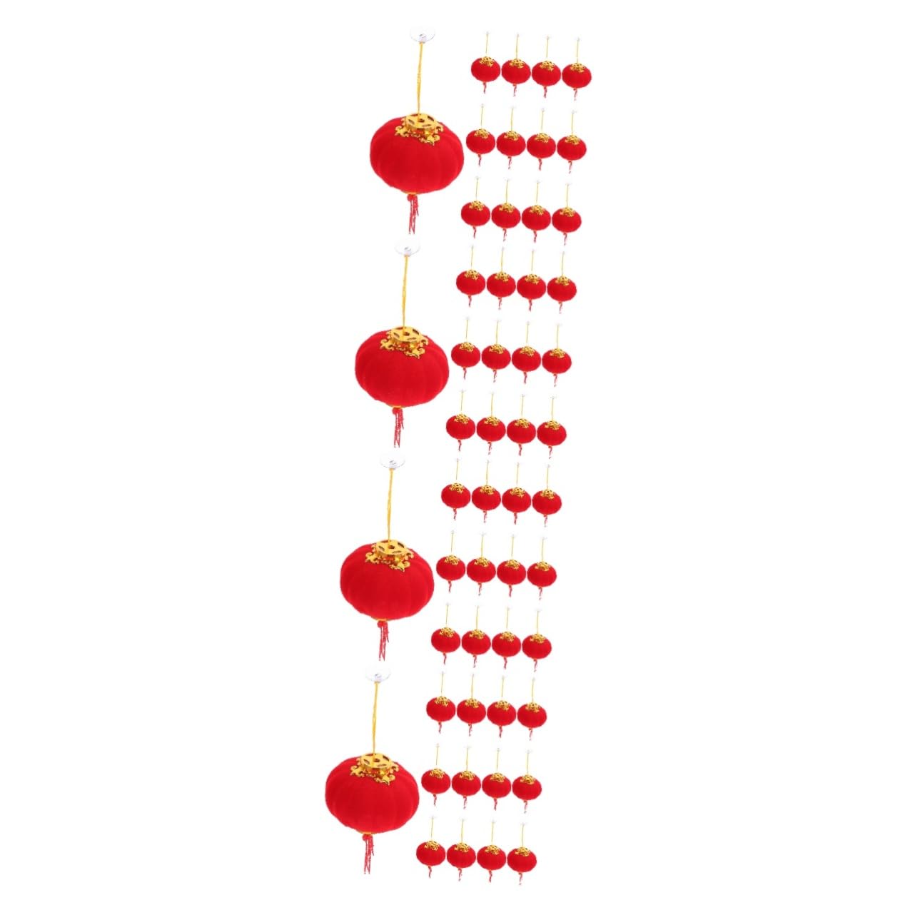 Lanterne rouge chinoise LED pour décoration du Nouvel An : lot de 64 pièces festives suspension