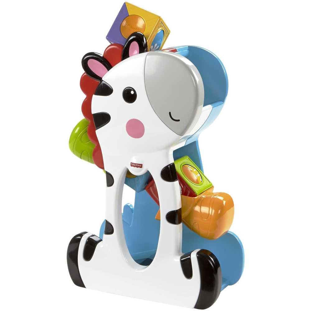 Fisher-Price® Roller Blocks Tumblin' Zebra with 3 Colorful Roller Blocks for Tumbling, Spinning or Stacking Play-image-4
