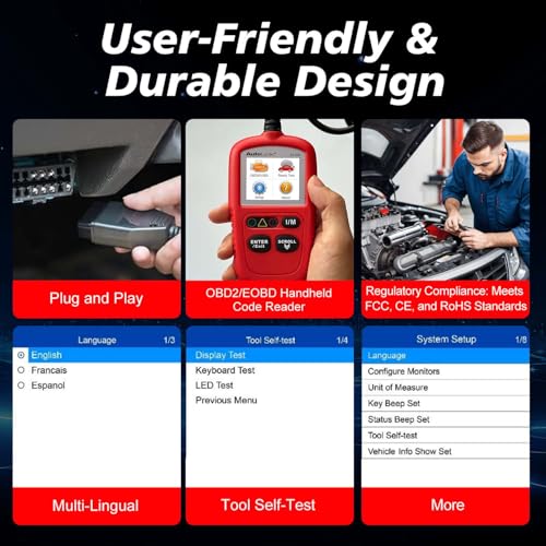 Autel OBD2 Scanner AL329, Upgraded AutoLink AL319, Auto VIN, Check-Engine-Light Code Reader, MIL Reset, One-Click I/M Readiness, CAN Car Diagnostic Scan Tool, for All OBD II Vehicles After 1996 - Image 6
