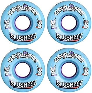 Cloud Ride! Wheels Slusheez 62mm 78A Longboard Wheels, Urethane Longboard Wheel Set for Longboarding, Skateboarding, Carving, Cruising, Downhill, Freeriding