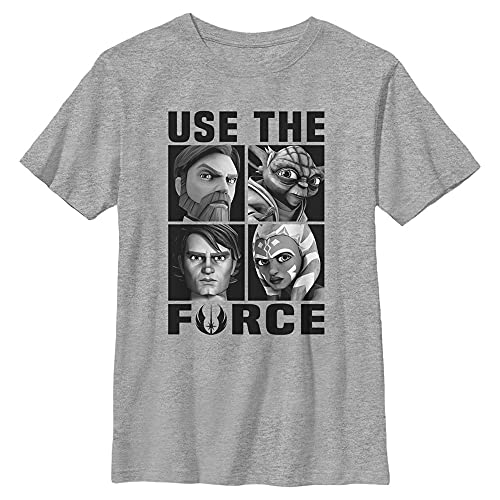T-shirt Star Wars Clone Wars Force Users garçon gris athlétique taille L