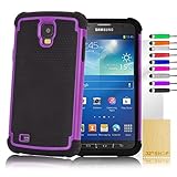 32nd Shock proof defender dual case cover for Samsung Galaxy S4 Active i9295, including screen protector, cleaning cloth and touch stylus - Purple