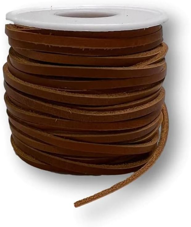 Natural Leather Lace: Sold by The Yard (10 Yards, Whiskey Latigo)