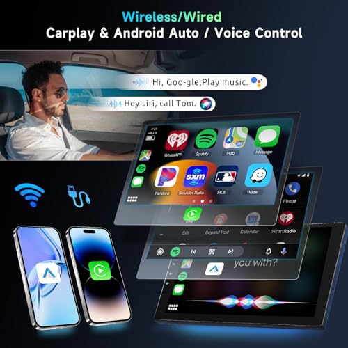 Image of Podofo 8 Core 8+128G Android Car Radio Stereo for Honda Civic 2006-2011 with Wireless Carplay Android Auto, 10.1 inch QLED Touch Screen, WiFi /4G, GPS, DSP /Hi-Res, AM /FM, Bluetooth 5.0, Backup Camera