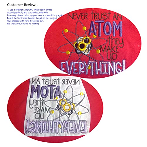 Simthread 2 Huge Spools White Bobbin Fill Thread 60Wt For Embroidery Machine And And Sewing Machines - 5500 Yards Ea #TOP4