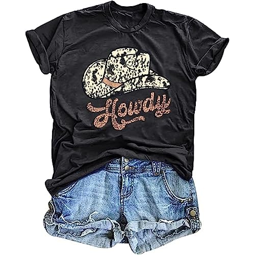 Country Music Shirt for Women Cow Skull Shirts Western Graphic T Shirts Rodeo Cowboy Short Sleeve Casual Tee Tops