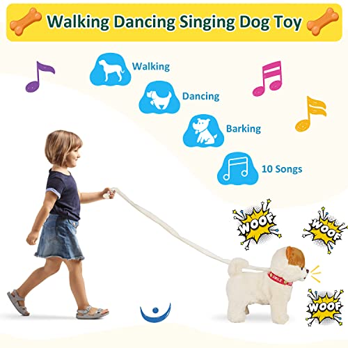 Marsjoy 568412 Musical Walking & Dancing Dog Toy With Leash - Interactive Plush Stuffed Animal thumb #1