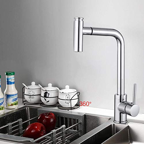 Robinet cuisine douchette eau chaude froide bec pivotant 360