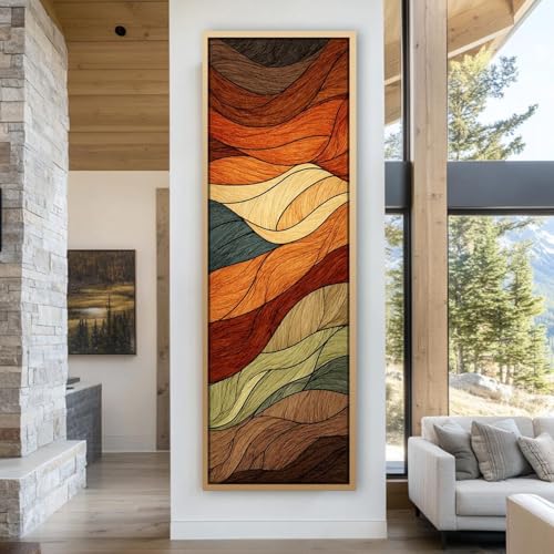 Affiches contemporaines et toiles verticales pour décoration de salle à manger 45x135cm