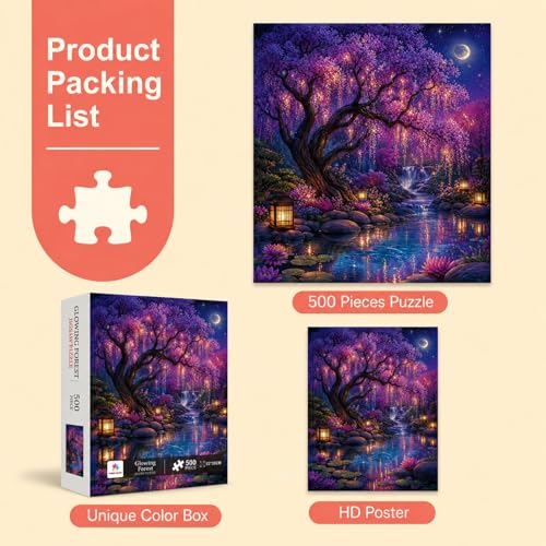Puzzles para Adultos INNER PAUSE Bosque Brillante 500 Piezas Rompecabezas Vertical Naturaleza 52x38 cm miniatura 6