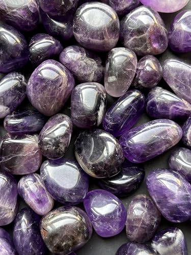 Image of Tumbled Stones, Natural Crystal Healing Stones, Home Office Decor, Aquarium Decorative Pebbles, Vase Fillers (Amethyst, 50)