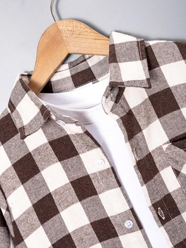Image of TAGAS Boys Checkered Shirt | Kids Plaid Casual Shirts | Short Sleeve Regular wear Clothes for Boys | Stylish Summer, Party, Holiday, Beach