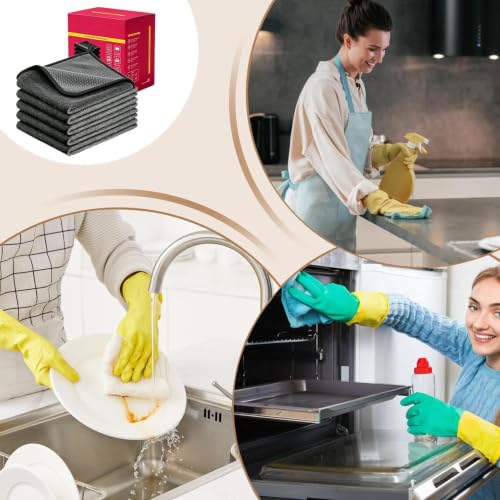 Paño de limpieza de vidrio de 5 piezas reutilizable para ventanas de hogar 6