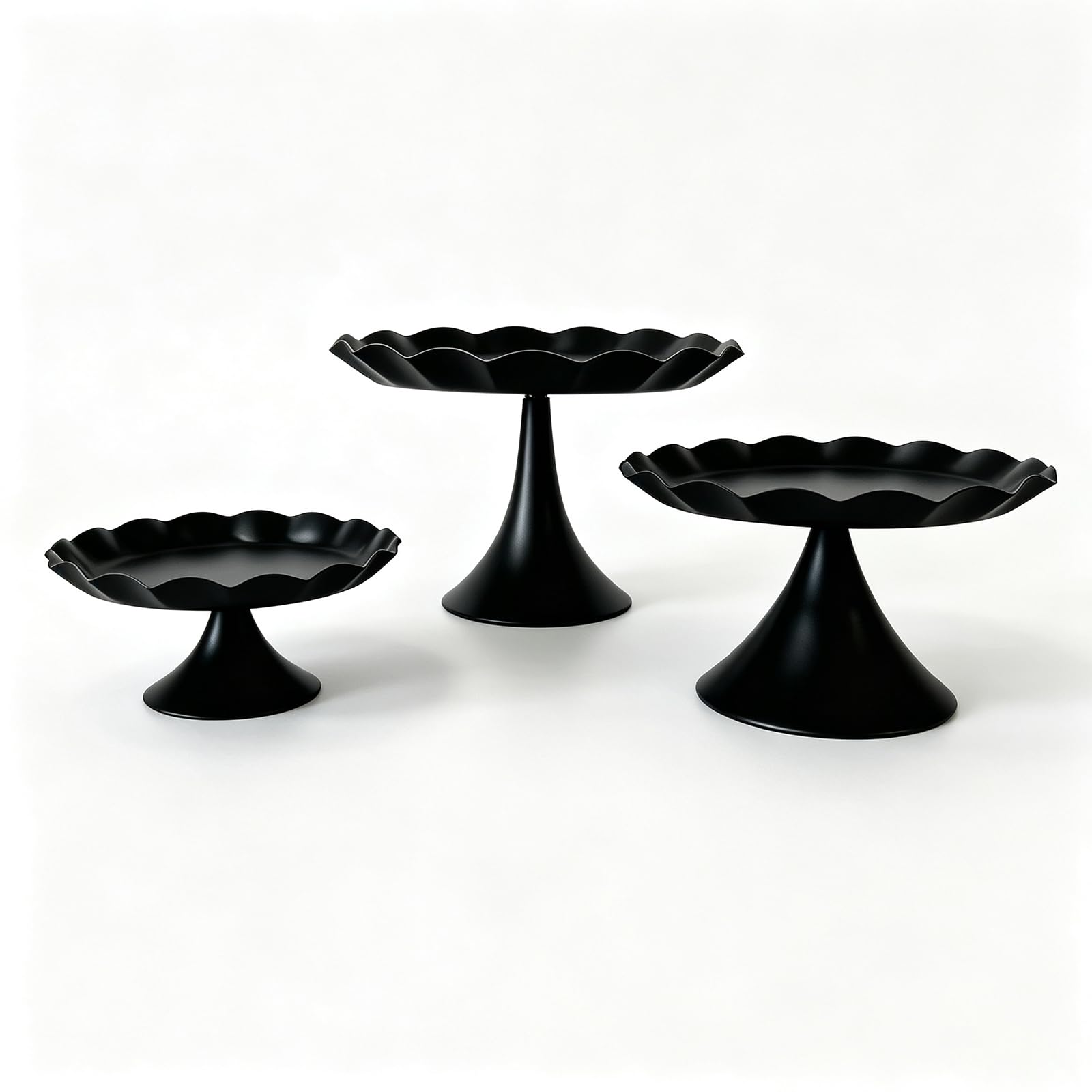 Juego de soporte de metal para tartas de 3 niveles, bandeja para cupcakes con borde festoneado, bandeja de exhibición de postres, soporte decorativo para servir para bodas, cumpleaños, fiestas de té