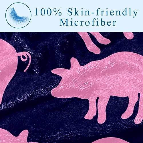 Couverture silhouette de cochon rose 150x100 cm douce pour lit