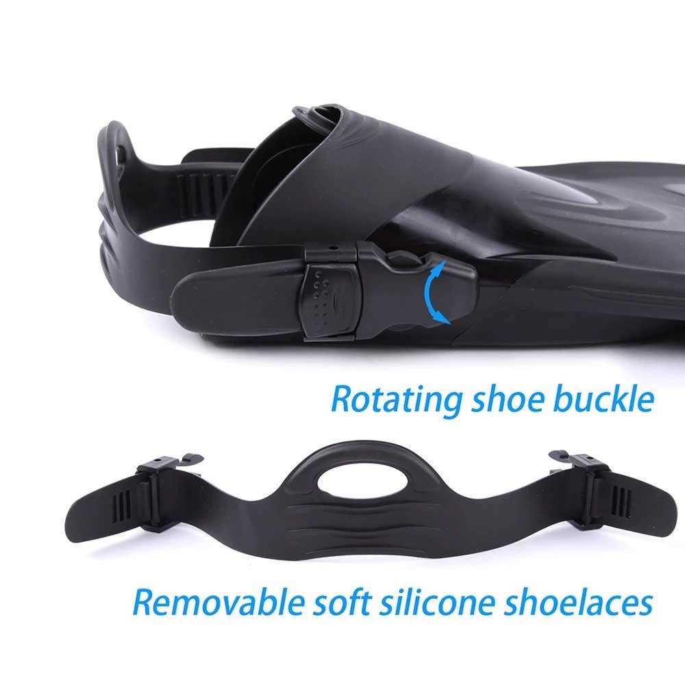 Pinne da Nuoto for Adulti, Corte, for Immersioni, Snorkeling, Scarpe, Pinne da Nuoto, Pinne da Immersione con Tallone