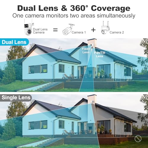 Image of GENBOLT PTZ Outdoor WiFi Camera 2.4&5GHz, CCTV Surveillance PoE Outdoor IP Camera with Colorful Night Vision, Humanoid Detection, Automatic Tracking [Dual Screen]