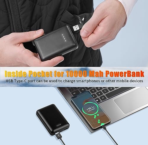 Rrtizan Heated Vest for Mens and Womens with Power Bank, Heated Gilet with 3 Temperature Levels and 12 Heat Sheets, Sleeveless Electric Heated Jacket, Washable Heated Body Warmer for Outdoor,0086-L Rrtizan Heated Vest for Mens and Womens with Power Bank, Heated Gilet with 3 Temperature Levels and 12 Heat Sheets, Sleeveless Electric Heated Jacket, Washable Heated Body Warmer for Outdoor,0086-L