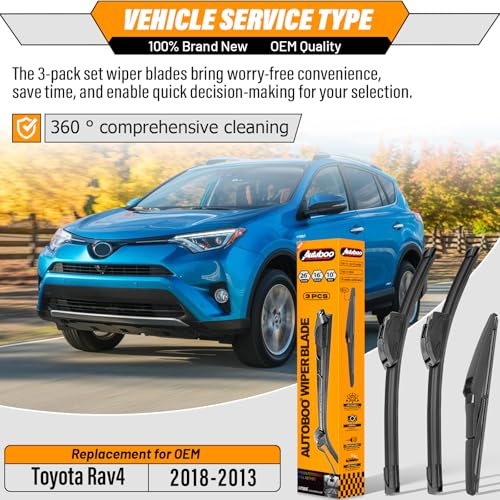 Image of AUTOBOO Windshield Wiper Blade Replacement for Toyota RAV4 2013-2018
