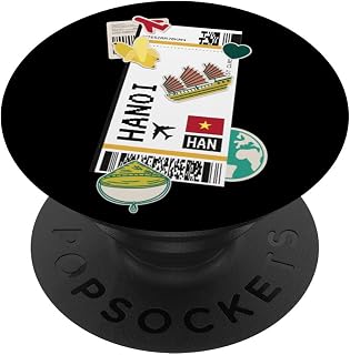 Airport and Airline Tags - Boarding Pass of Vietnam, Hanoi PopSockets Standard PopGrip