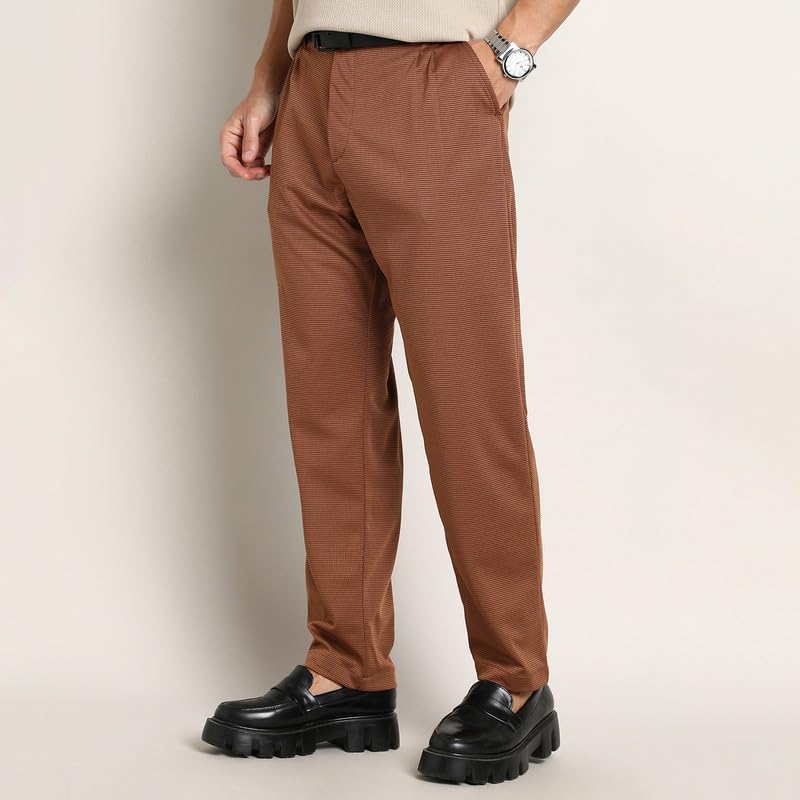 Image of CAHOOT Men's Cargo Trousers for Casual Wear | Mid-Rise | Relaxed Fit | Button Closure | Cargo Pants Crafted with Comfort Fit for Everyday Wear