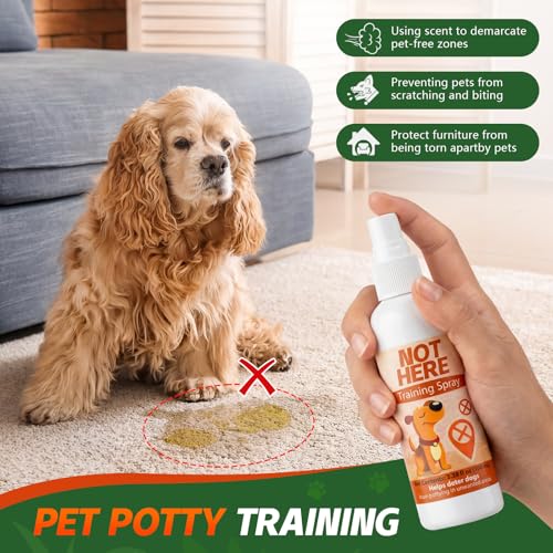Image of Dog Potty Training Spray Set, Here Potty & Not Here Dog Training Spray, Puppy Potty Training Aid for Indoor & Outdoor Use, Helps Stop Marking, Urination & Repeat Accidents, 2 x 3.38 fl oz