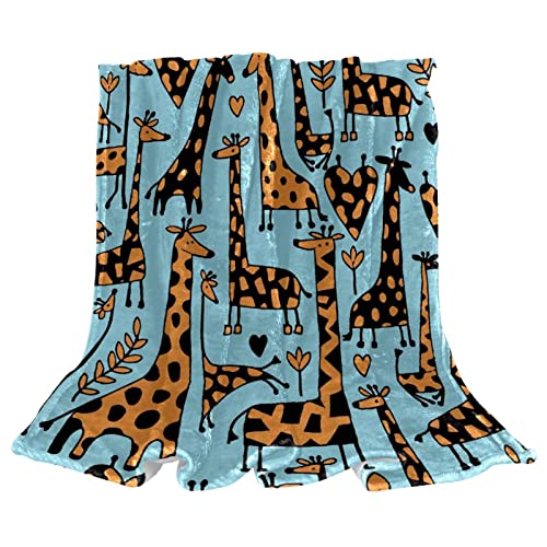 Couverture de lit moelleuse style dessin animé girafe - 2