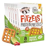 Lenny & Larry's FITZELS Protein Pretzels (Chilli Lime Time) 8 Individual Bags 3 oz Each – High Protein Snacks with 20g of Plant Based Protein – Healthy Vegan Pretzels – Delicious Salty Taste