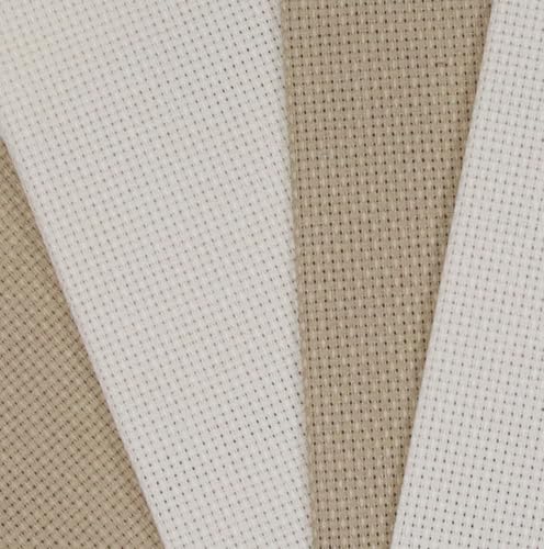 Image of KCS 4 /6 pc of 12 inch x 18 inch 30cmx45cm 16CT Counted Cotton Aida Cloth Cross Stitch Fabric (Ecru+Khaki, 4 pc)