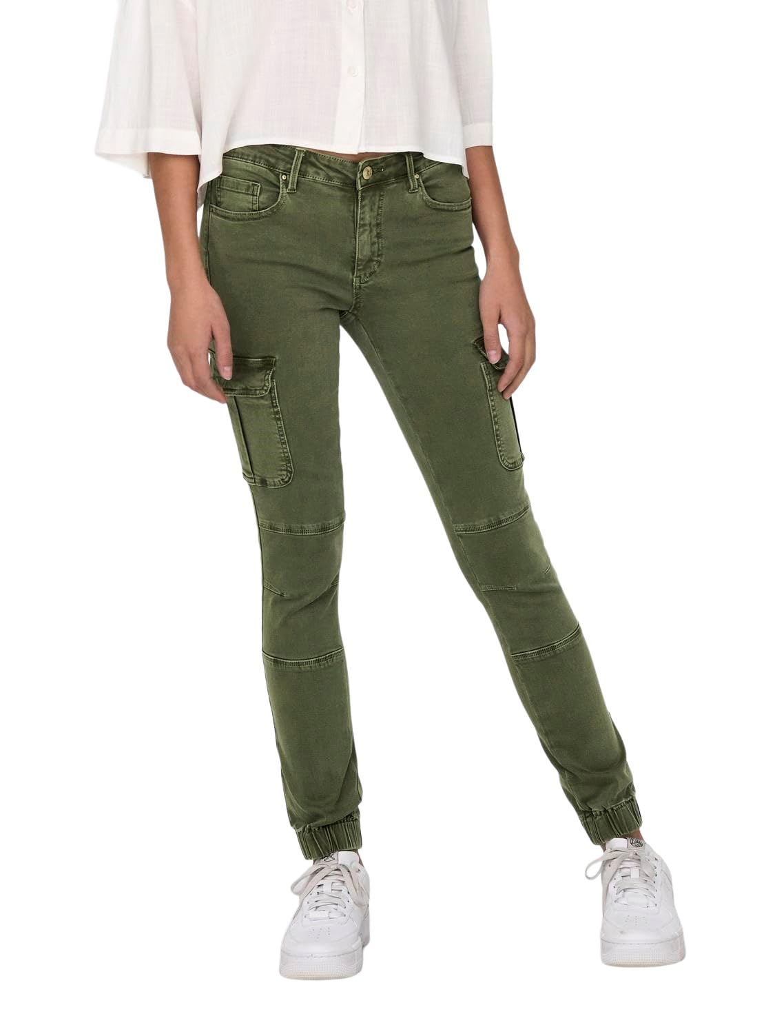 ONLY Women's Onlmissouri Reg Ank Cargo Pnt Noos Cargo Trousers , Kalamata,42W / 30L
