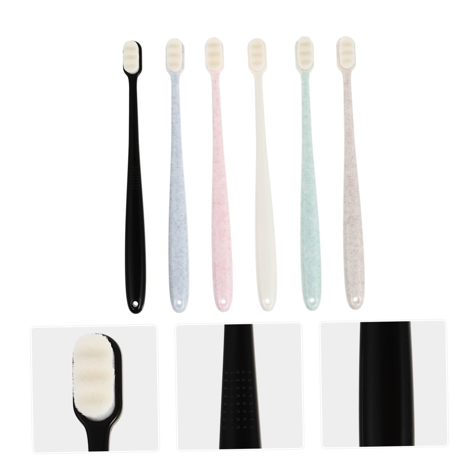 FRCOLOR 3 Set Di Spazzolini Da Denti Con Setole Flessibili Per Una Pulizia Delicata 6 Pezzi * 3