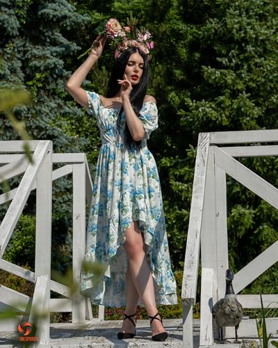 Image of Scarlet Darkness Summer Corset Dress Cottagecore Sun Dress Chiffon Wedding Guest Dresses for Women White S