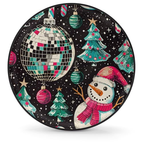 Image of Spare Tire Covers for Trailers, RV Spare Tire Cover, 17in Weatherproof Campers Tire Covers Protectors, Camping Trailer Accessories Universal Fit for Trucks Vehicle, Christmas Snowman