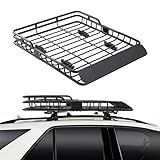 ALFLOW 46'' x 39'' Heavy Duty Roof Rack,Universal Rooftop Cargo Carrier Basket,Car Top Luggage Storage Holder Basket for SUV Truck Vehicle,200lb Capacity Steel Construction