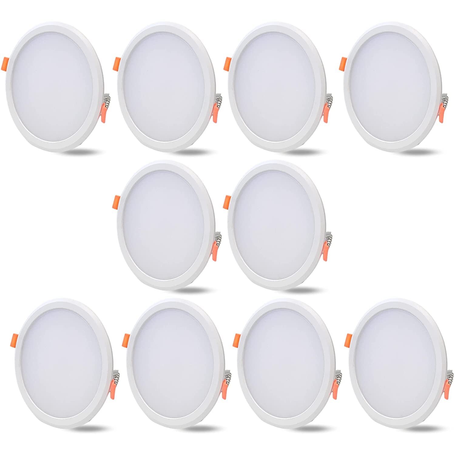 D'Mak 15 Watt Round LED PC Panel Light for POP & False Ceiling - Cool White (Pack of 10)