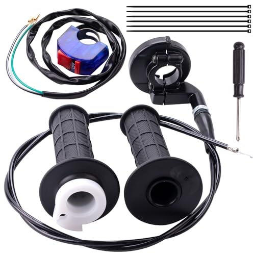 Image of Mini Bike Throttle Cable Assembly Kit fit for Coleman CT200U CT200U-EX BT200X Baja DB30 Warrior MB200 Predator 212cc Massimo Motovox 196cc 200cc 6.5hp Engine Parts (7 /8 inch Handlebar)
