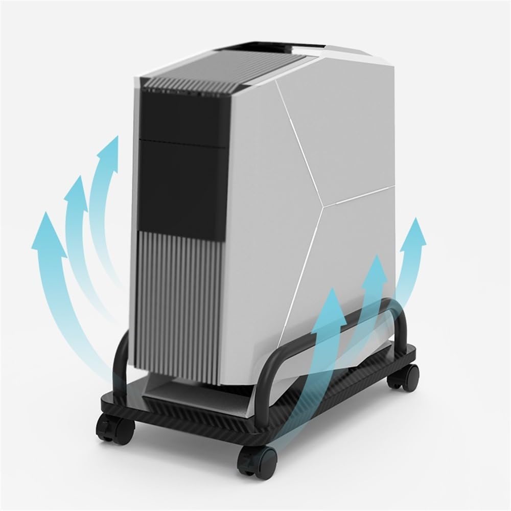supporto per torre di computer Supporto CPU host for PC portatile mobile Base for desktop da ufficio con supporto for gioco 4 ruote girevoli(Bianco)