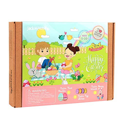 jackinthebox Easter Craft Toy for Kids - Great Easter Basket Stuffers for Children Ages 5-10, Perfect Festive Gift for Girls and Boys Learning Stem Toys (Easter 3-in-1)