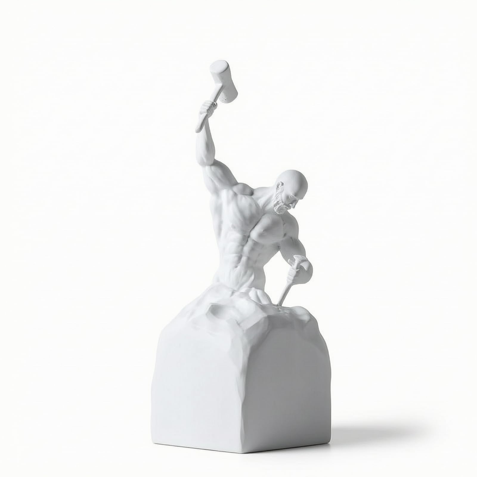 Qianly Escultura Figura Humana Figura corativa Versátil Escultura Humana para Estantería, Oficina, Blanco, 12.5 12.5 35cm