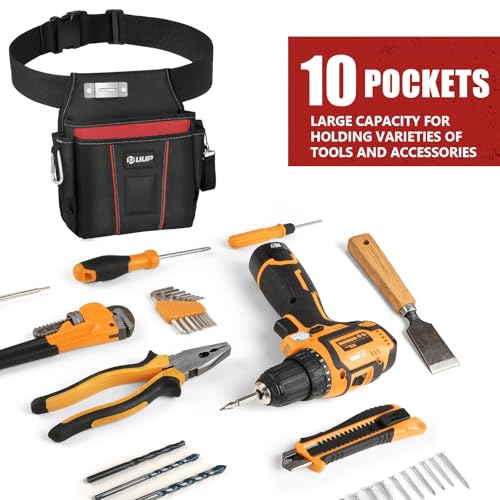 Image of UUP Tool Belt for Men, 10 Pockets Magnetic Tool Pouch Heavy Duty Toolbelt