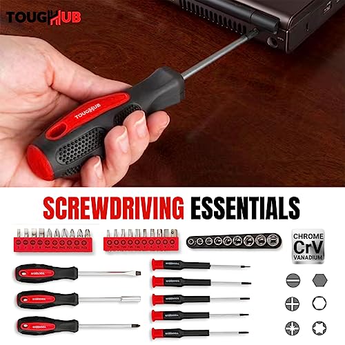ToughHub 56 pcs Tool Kit – DIY Hand Tool Set for Home Repairs & Maintenance - Tool Box with Tools Included Plier, Hammer, Screwdriver, Adjustable Wrench, and Hex Key Set 5 ToughHub 56 pcs Tool Kit – DIY Hand Tool Set for Home Repairs & Maintenance - Tool Box with Tools Included Plier, Hammer, Screwdriver, Adjustable Wrench, and Hex Key Set - Image 5