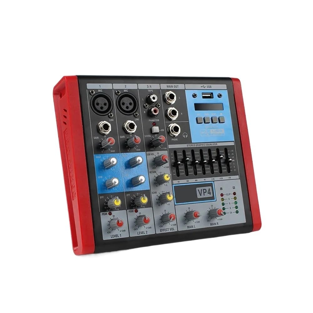 Mikser DJ-ski, VP-4 Profesjonalny 4-kanałowy mikser DJ-ski z interfejsem USB Bluetooth do Stage Studio