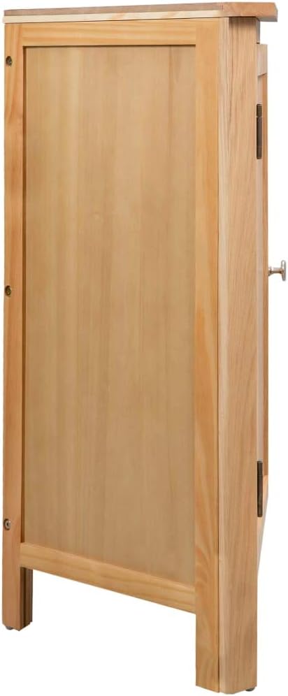 Solid Oak Corner Cabinet with Rustic Finish Compact Oak Wood Corner Cabinet for Small Spaces