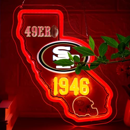 Image of Football Neon Sign for Wall Decor Football Logo Neon Light for Man Cave