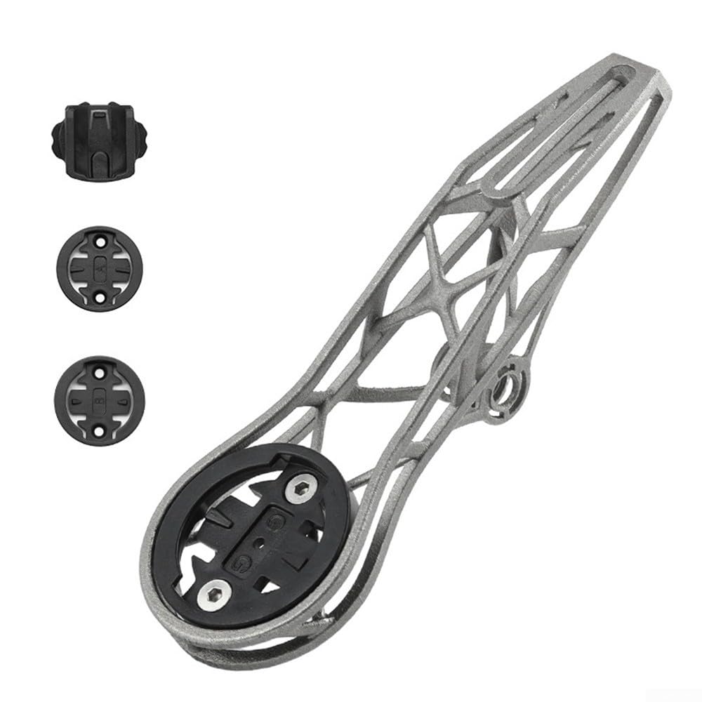Soporte Garmin Yhenlovtt de titanio TC4 texturizado en plata para manillar de alta gama